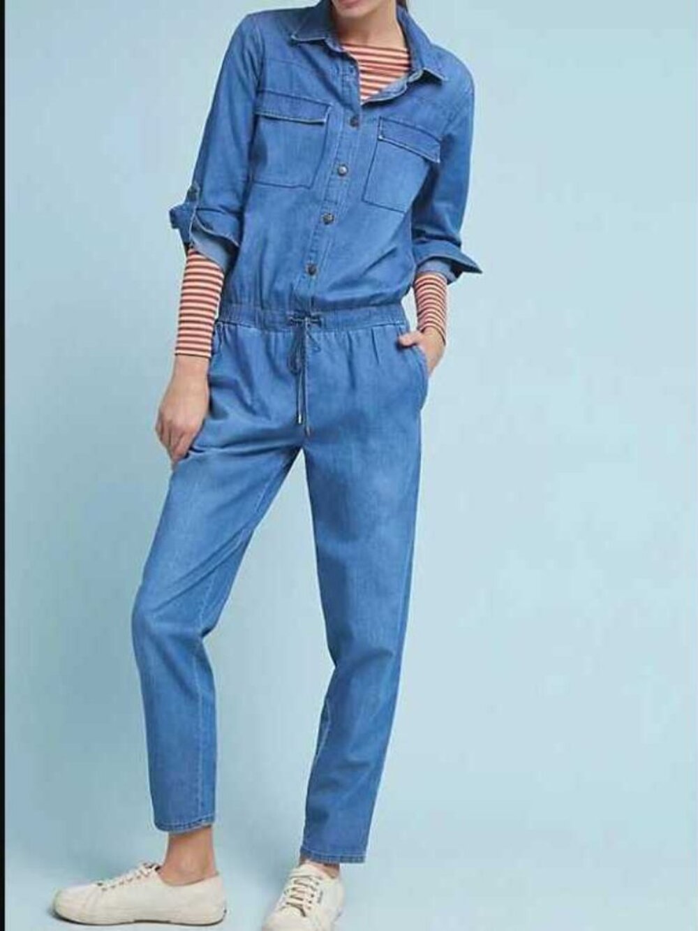 New (with flaw) L Anthropologie x Reiko Laureen denim jumpsuit coverall